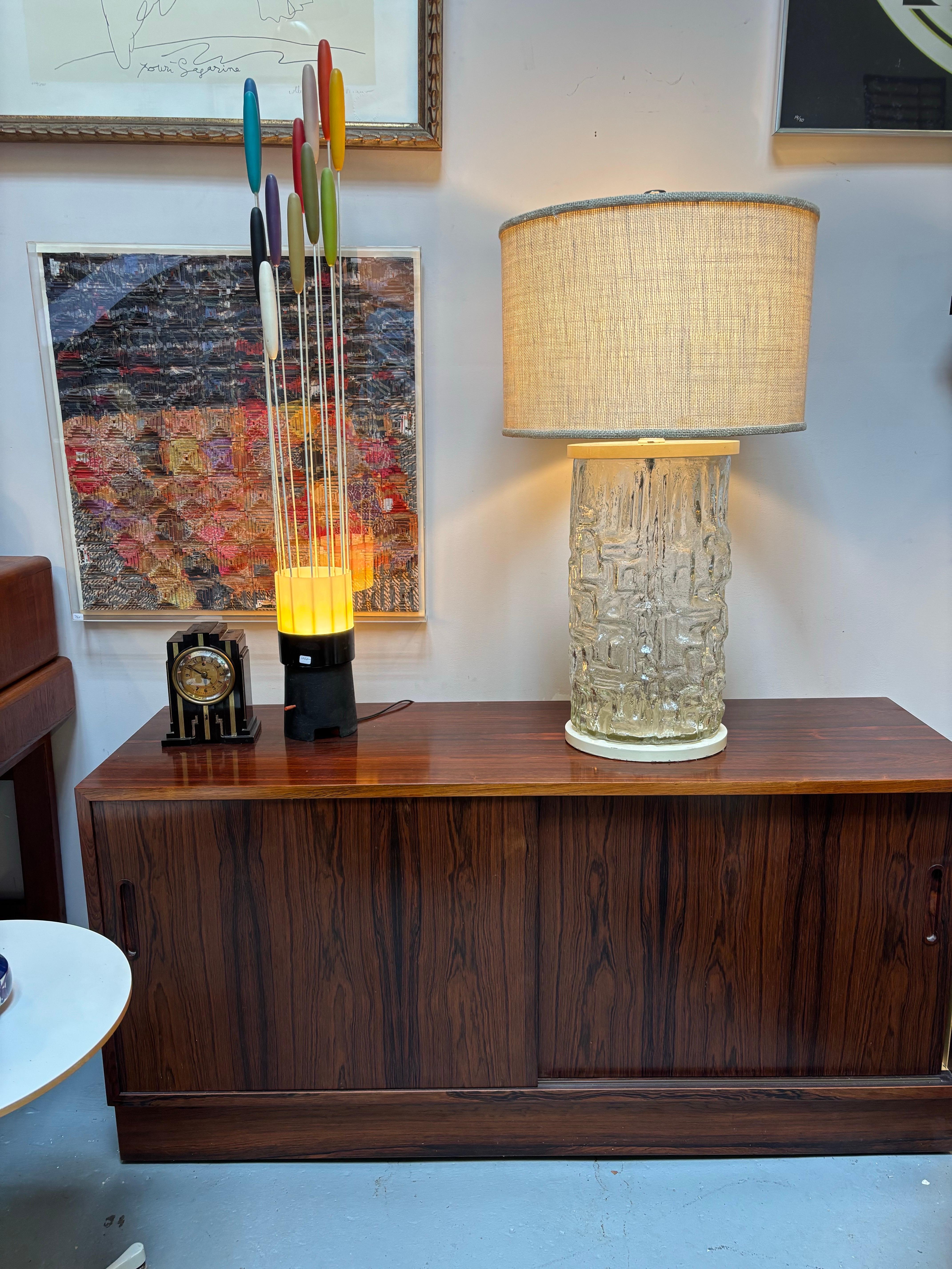 Swedish Molded Glass Table Lamp For Sale 4