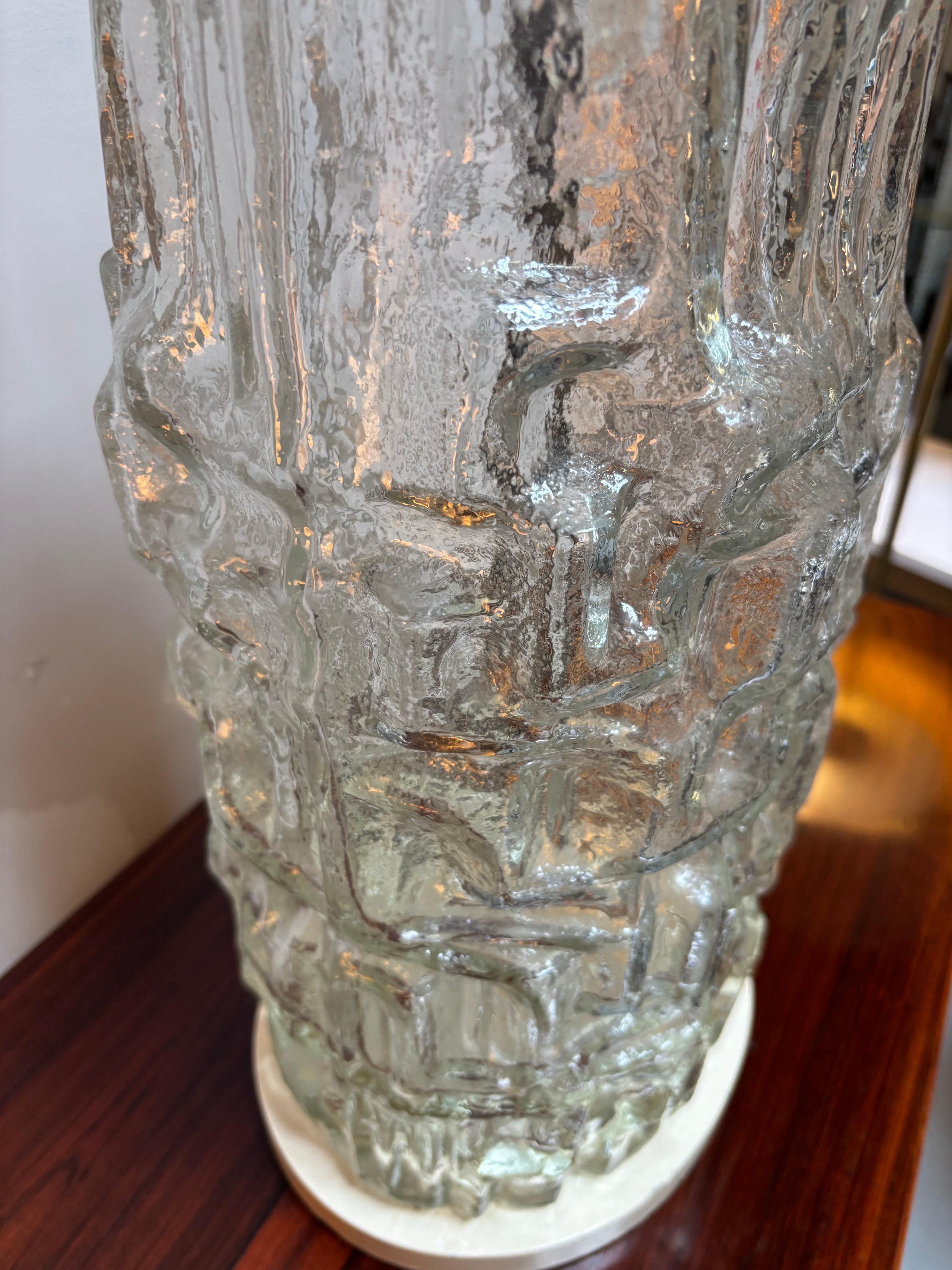Mid-20th Century Swedish Molded Glass Table Lamp For Sale