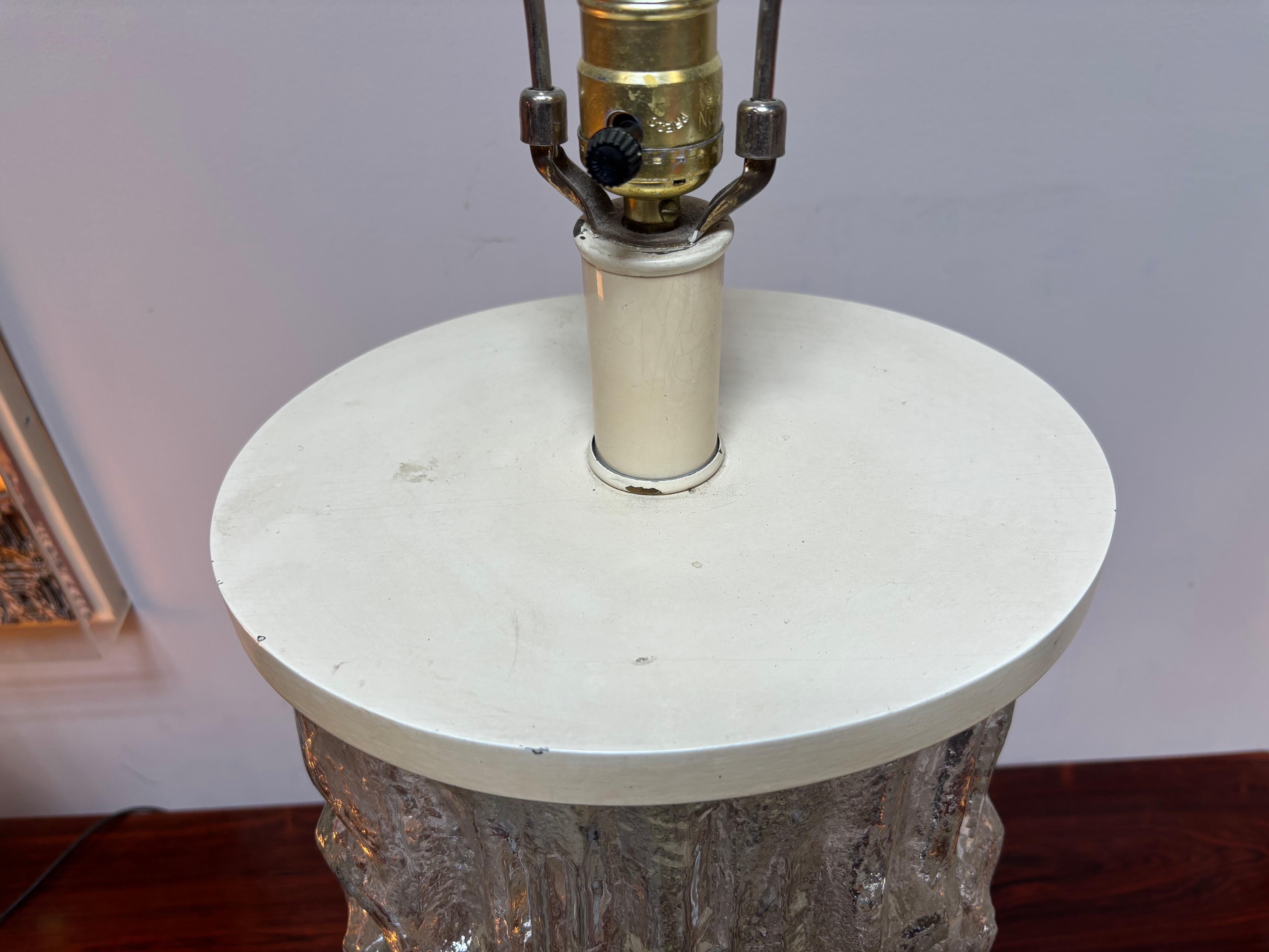 Art Glass Swedish Molded Glass Table Lamp For Sale