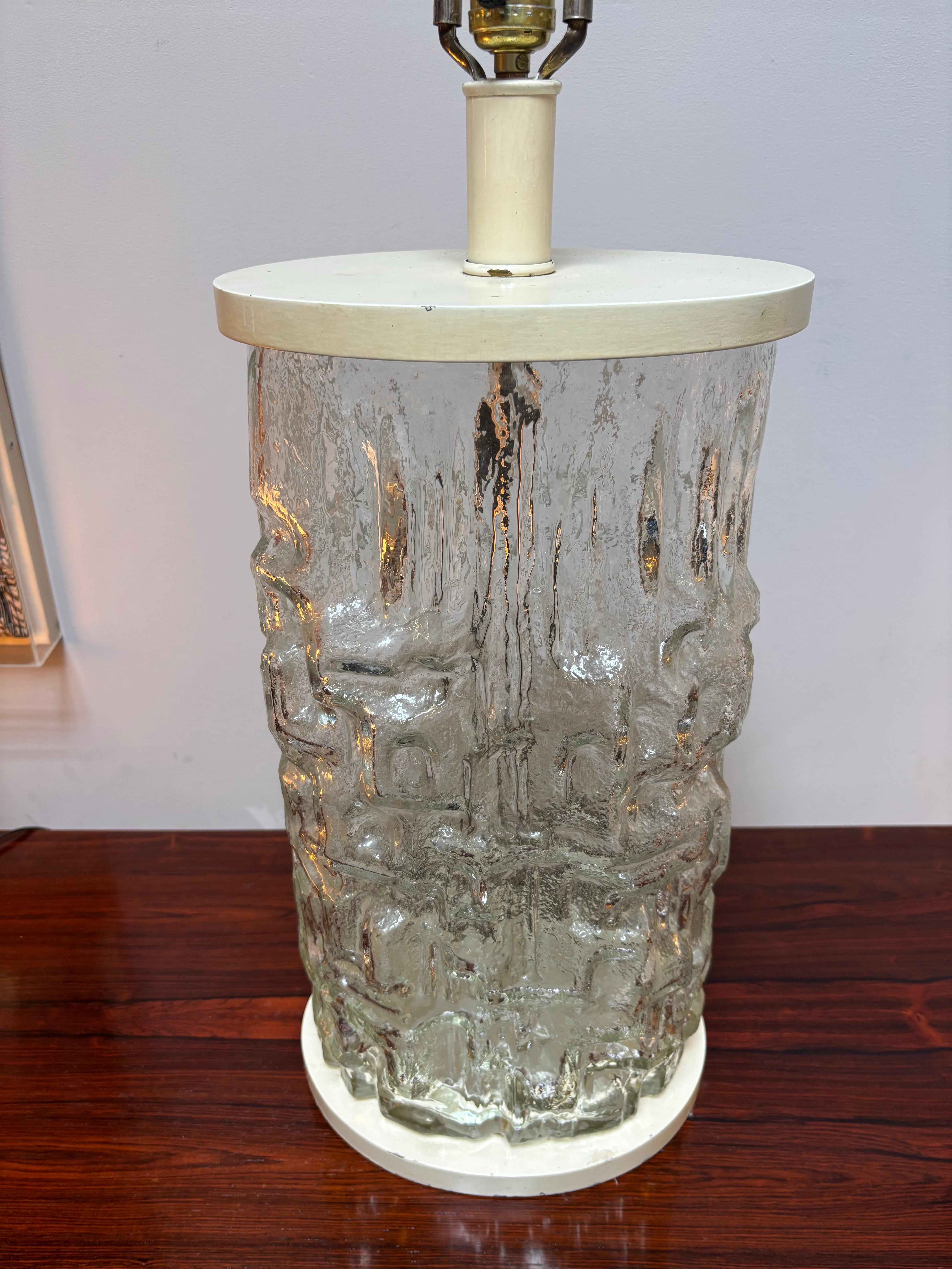 Swedish Molded Glass Table Lamp For Sale 2