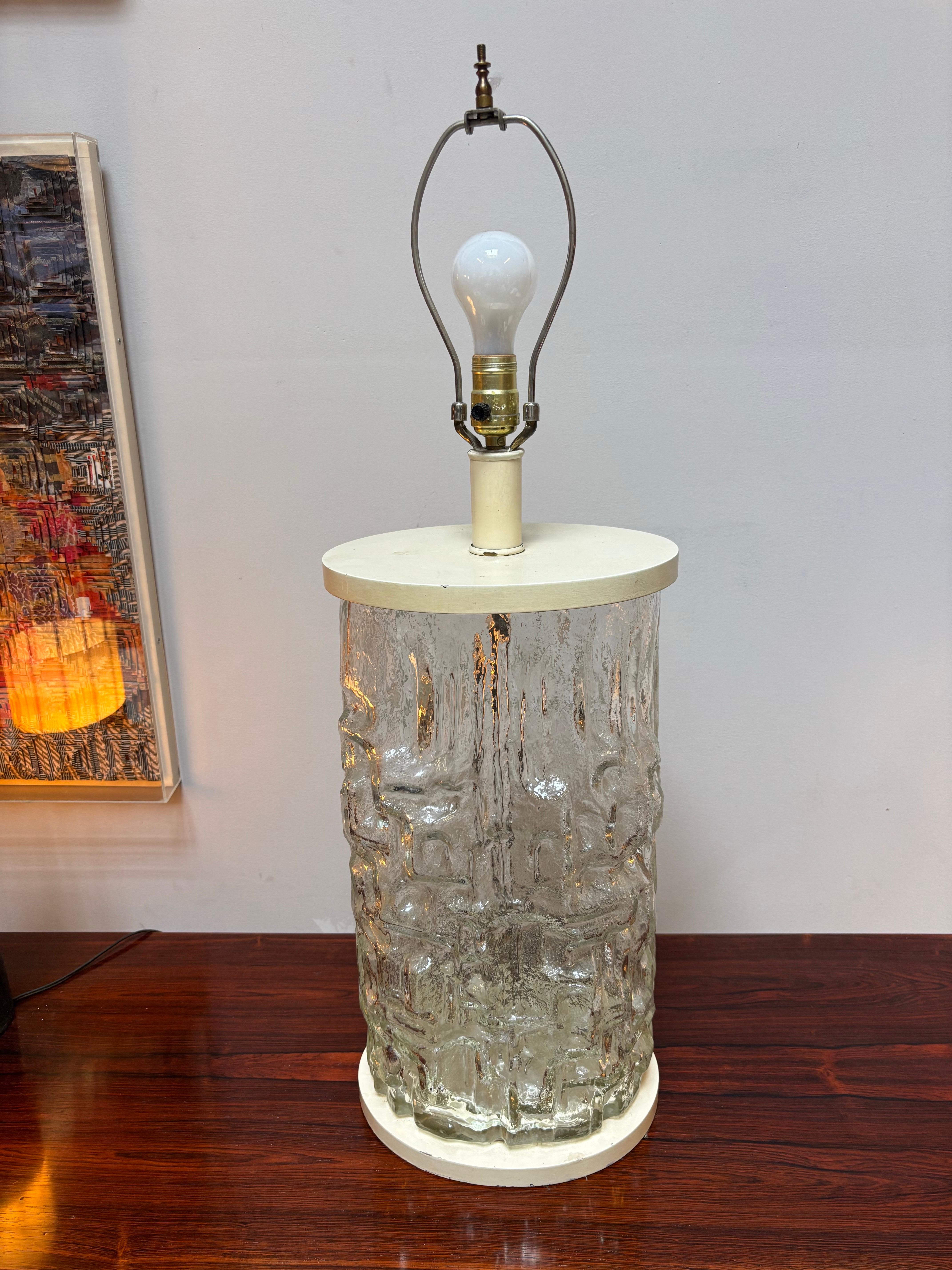Swedish Molded Glass Table Lamp For Sale 3