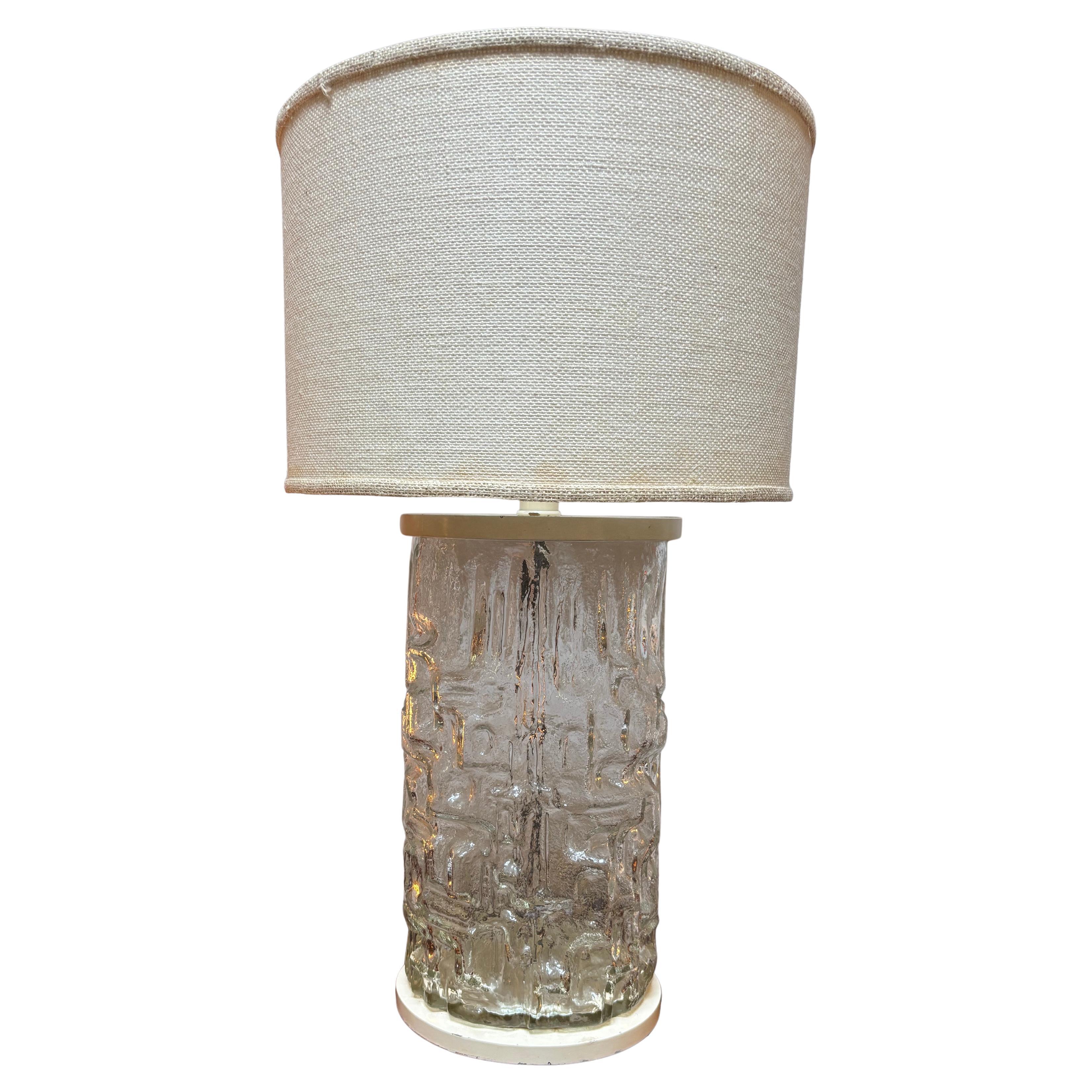 Swedish Molded Glass Table Lamp For Sale