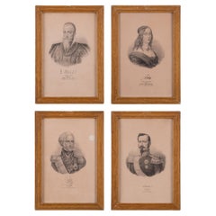 Antique Swedish Monarchs - Set of 4 Lithographs