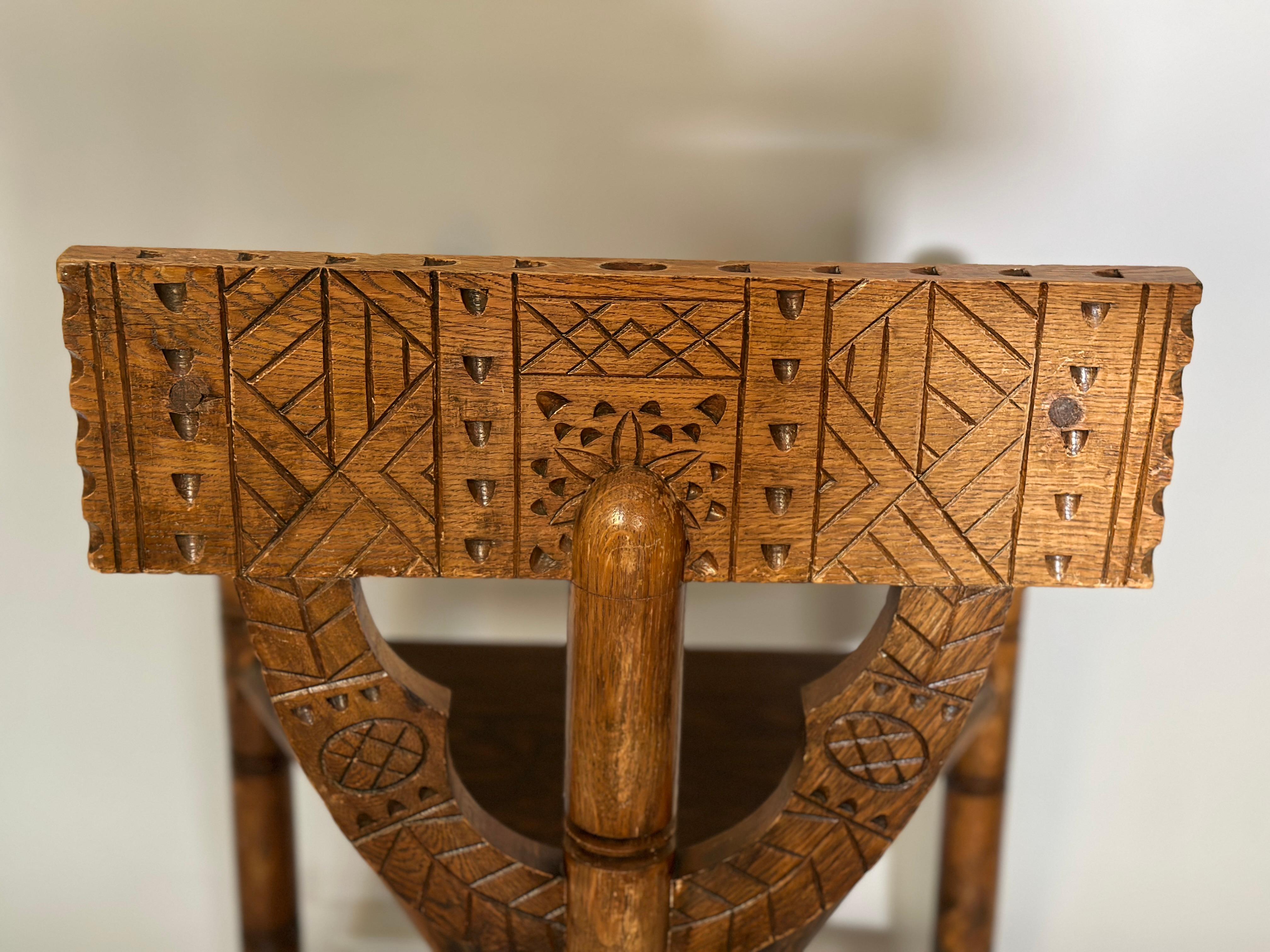 Hand-Carved Swedish Monk Chair 1930s For Sale
