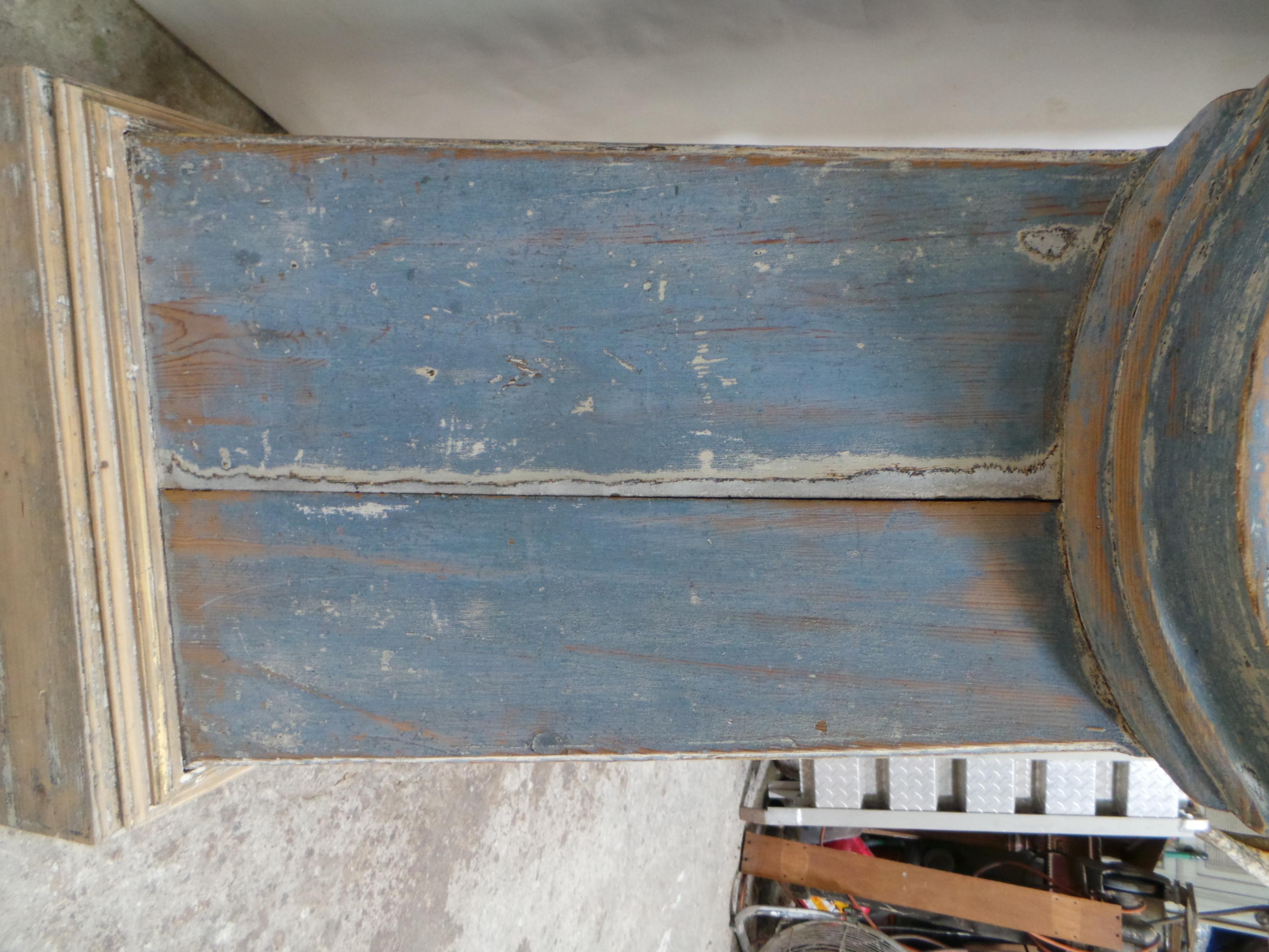 Mid-19th Century Swedish Mora Clock 100% Original Blue For Sale