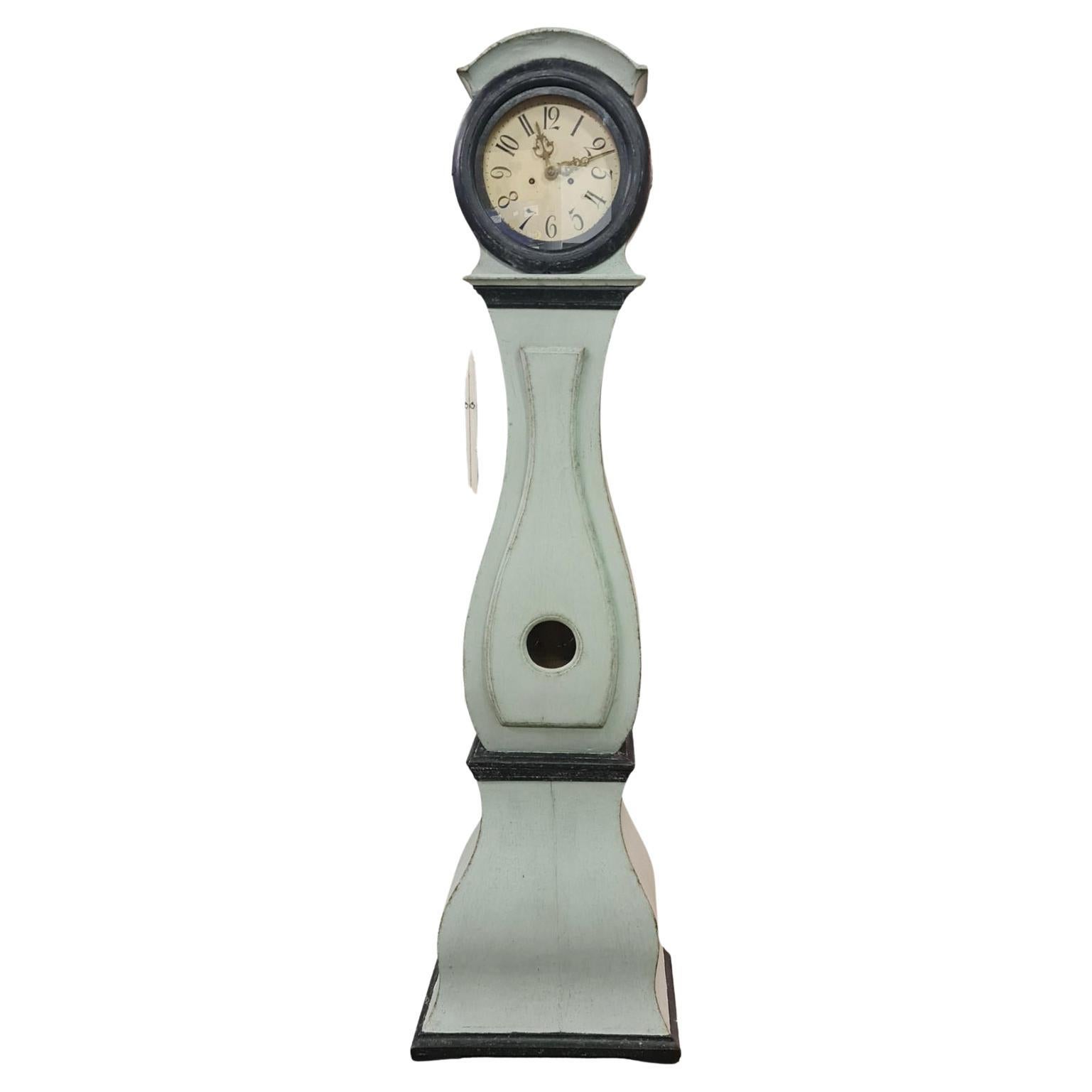 Orologio Svedese Mora Clocks Antico Blu Pallido Inizio 1800 Corpo Sottile
