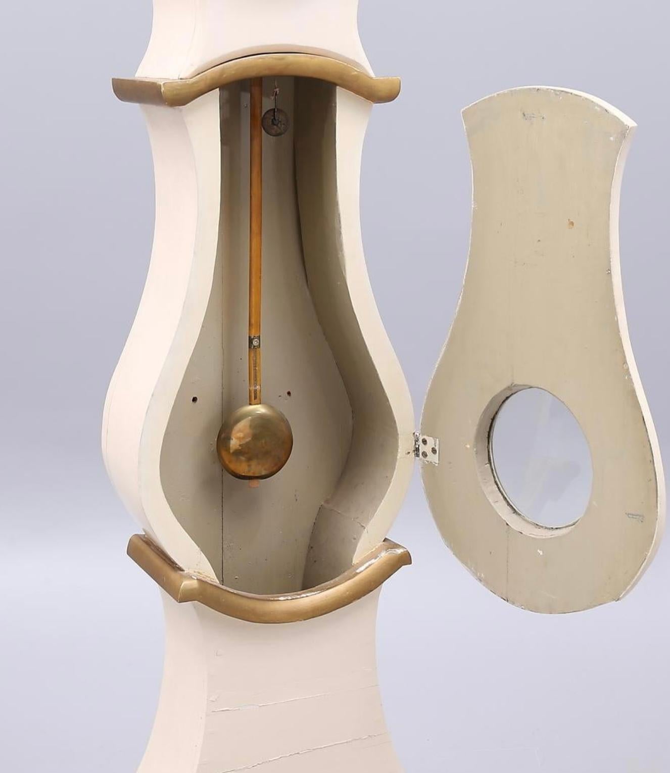 Primo vittoriano Orologio Svedese Mora Clocks Antico Modello Bianco Svangd Inizio 1800 Antico A in vendita