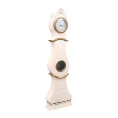 Swedish Mora Clock Antique White Svangd Model Early 1800s Antique A