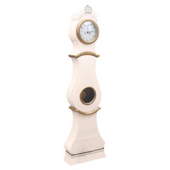 Horloge Mora suédoise ancienne blanche scannée du début des années 1800 Antique A