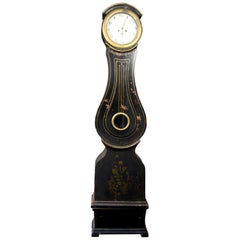 Swedish Mora Clock Black and Gold Patina and Detail Handpainted, 19th Century