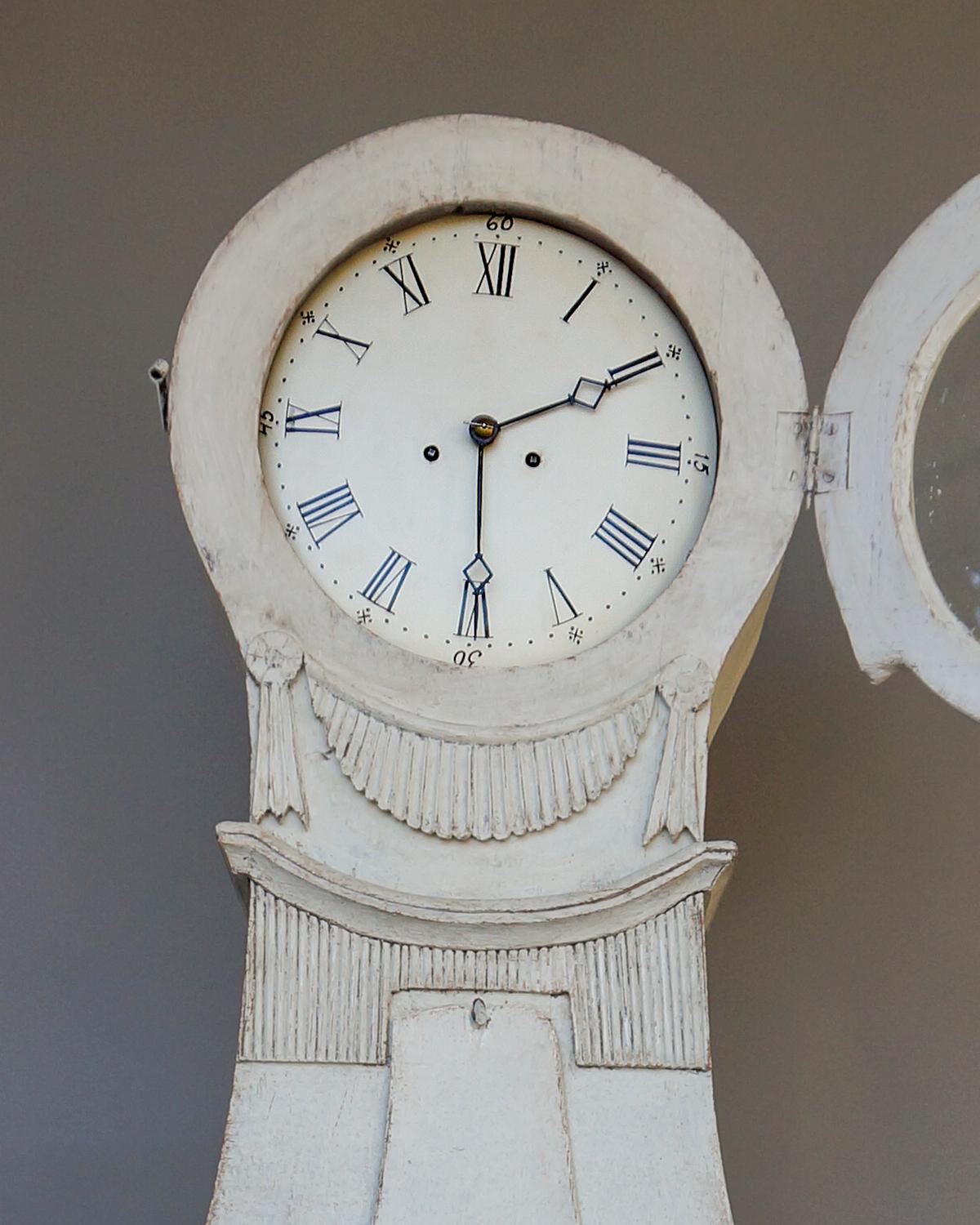 Folk Art Swedish Mora Clock, Dated 1840