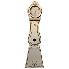 Swedish Mora Clock Early 1800s Cream Dark Gold Detail Antique