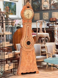 Swedish Mora clock have carving and elegant lyre-form case