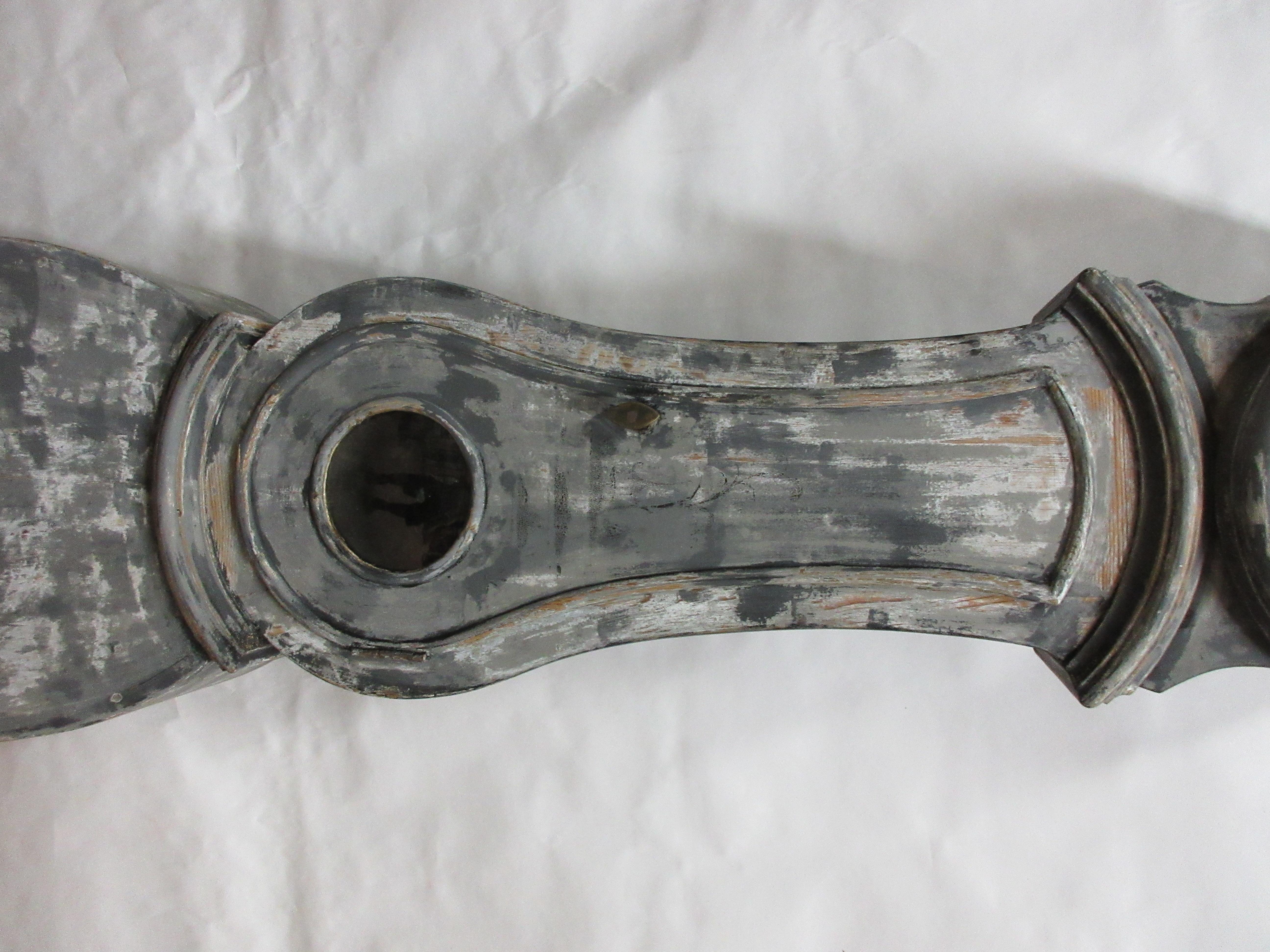 Mid-19th Century Swedish Mora Clock Norrlands Model 100% Original Paint