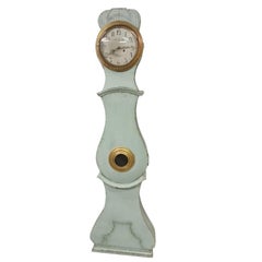 Horloge Mora suédoise en or bleu pâle du début des années 1800 Influence paysagère A