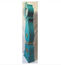 Swedish Mora Clock Turquoise Early 1800s Rydberg Antique