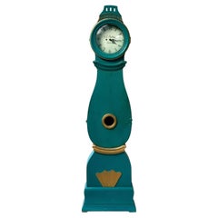 Swedish Mora Clock Turquoise Early 1800s Rydberg Antique