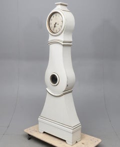 Swedish Mora Clock White Gold Early 1800s Antique Gustavian A