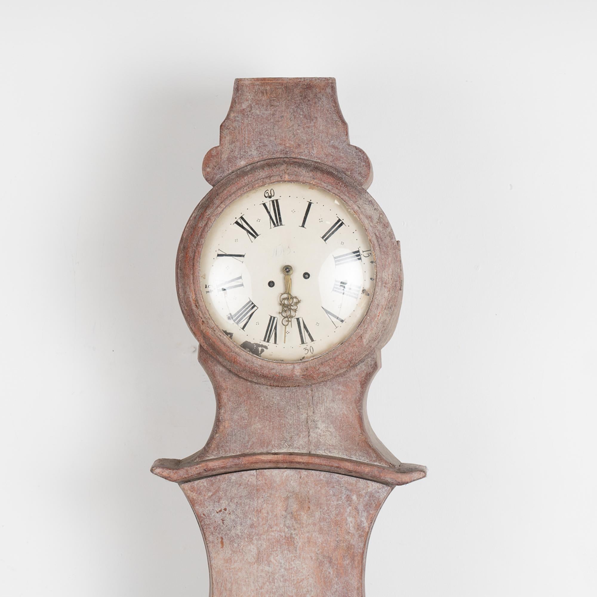 Schwedische Mora Grandfather Clock, um 1820-40 im Angebot 4