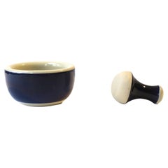 Swedish Porcelain Mortar and Pestle Blue and White