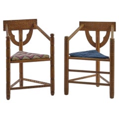 Swedish Munk Armchairs, Pair