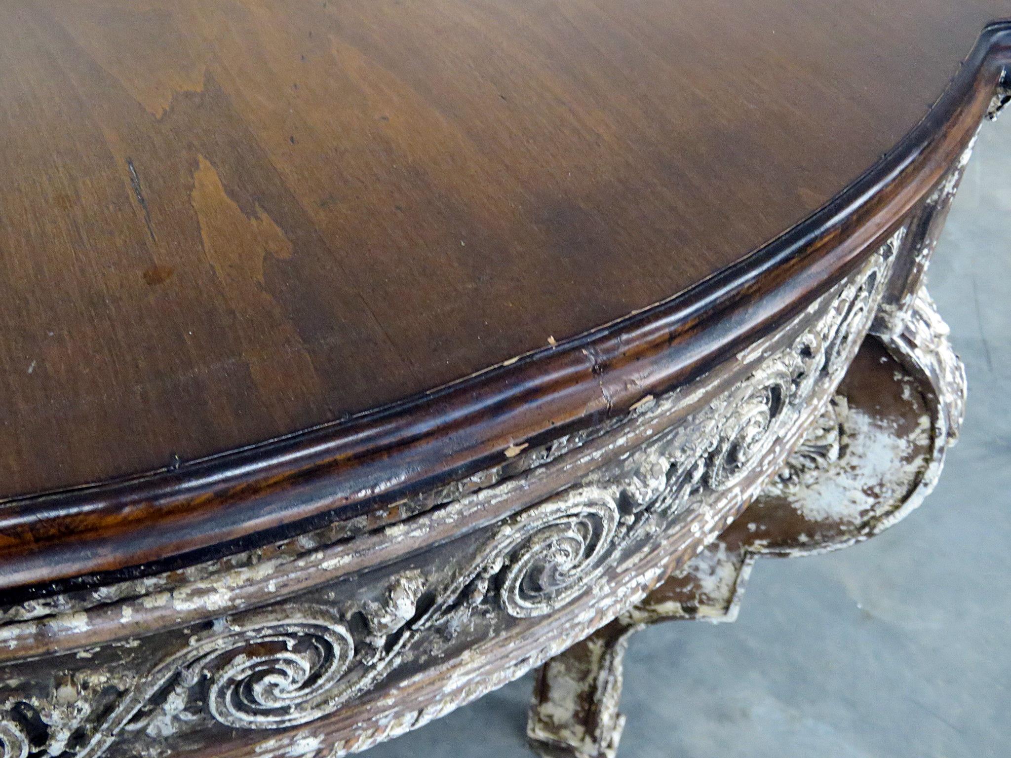 20th Century Distress Paint Decorated Swedish Napoleonic Style Center Table For Sale