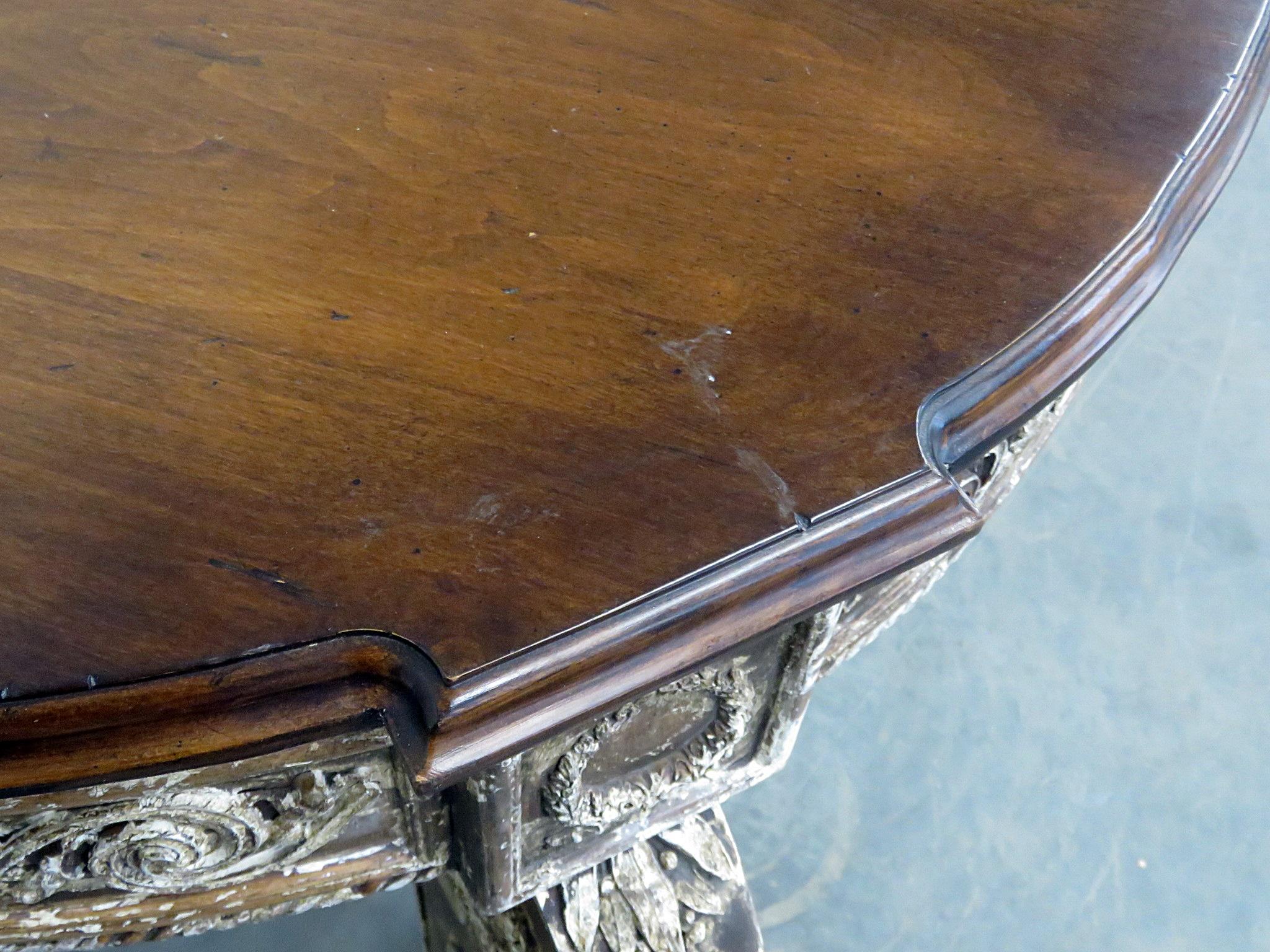 Wood Distress Paint Decorated Swedish Napoleonic Style Center Table For Sale