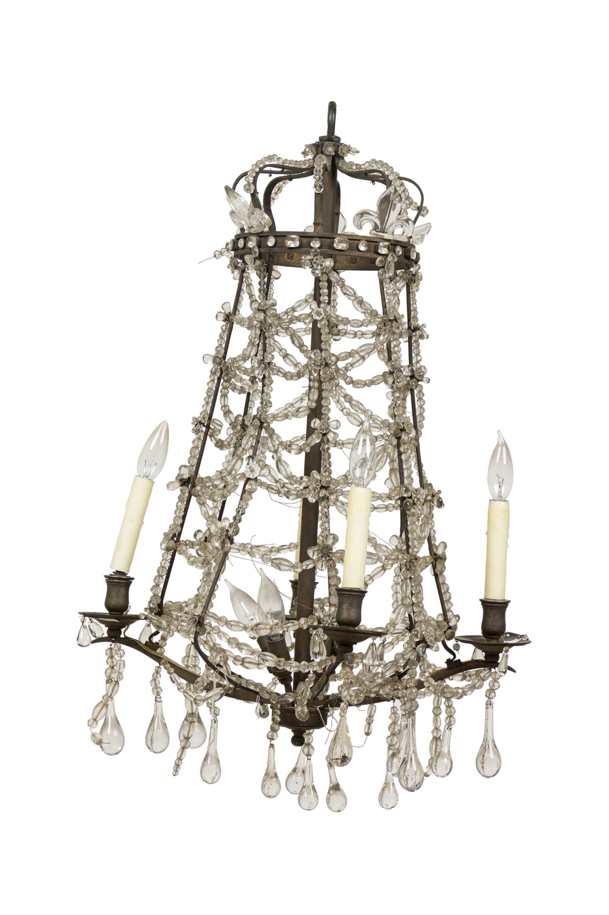 Neoclassical Swedish Neo-Classic Early 19th Century Crystal Chandelier For Sale