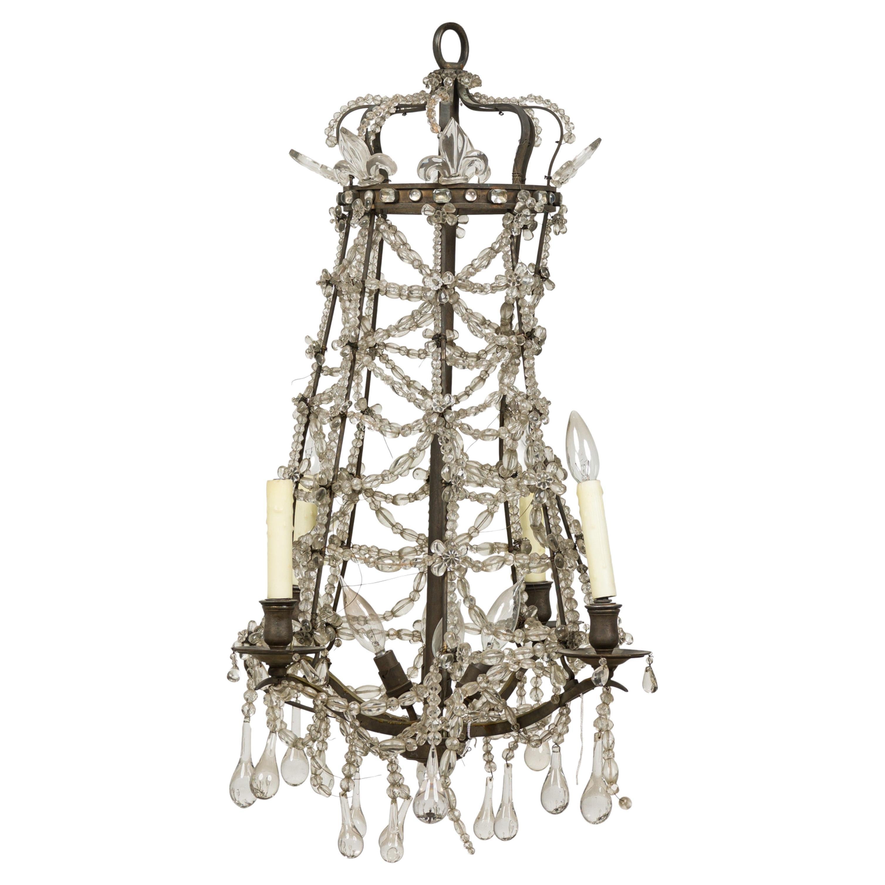 Lustre en cristal suédois néo-classique du début du 19e siècle