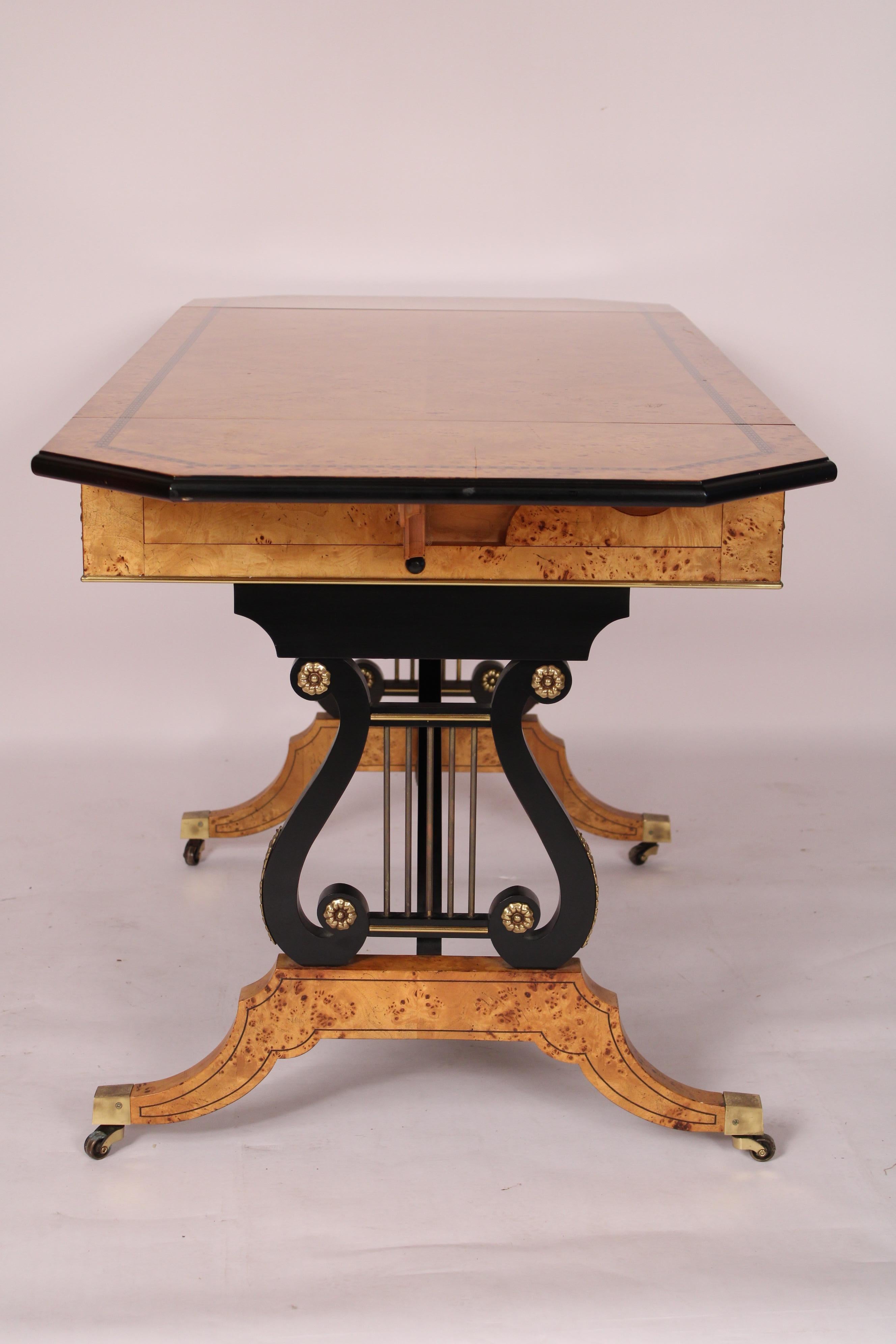North American Swedish Neo Classical Style Writing / Sofa Table Made by Baker Furniture