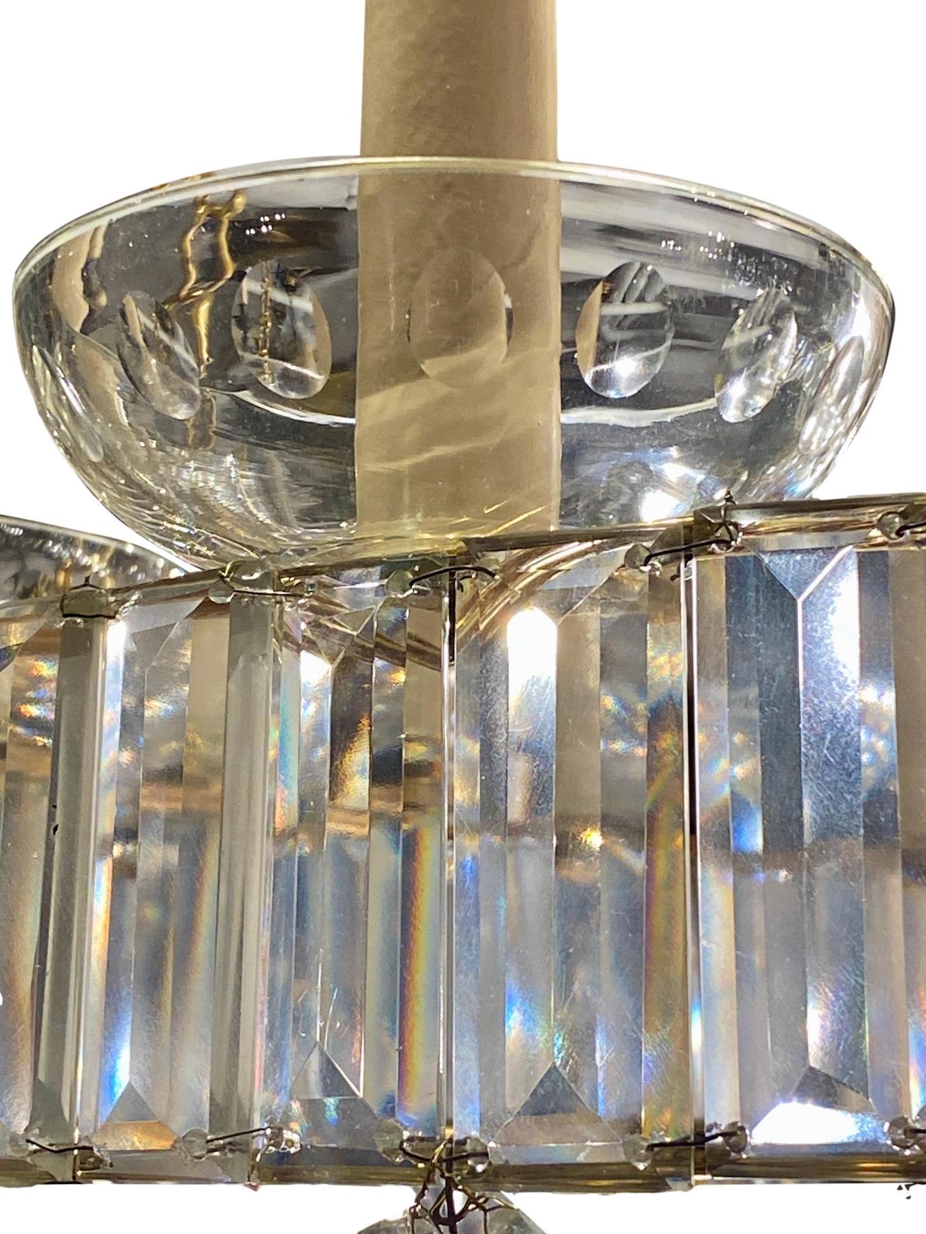 Mid-20th Century Swedish Neoclassic Crystal Chandelier For Sale