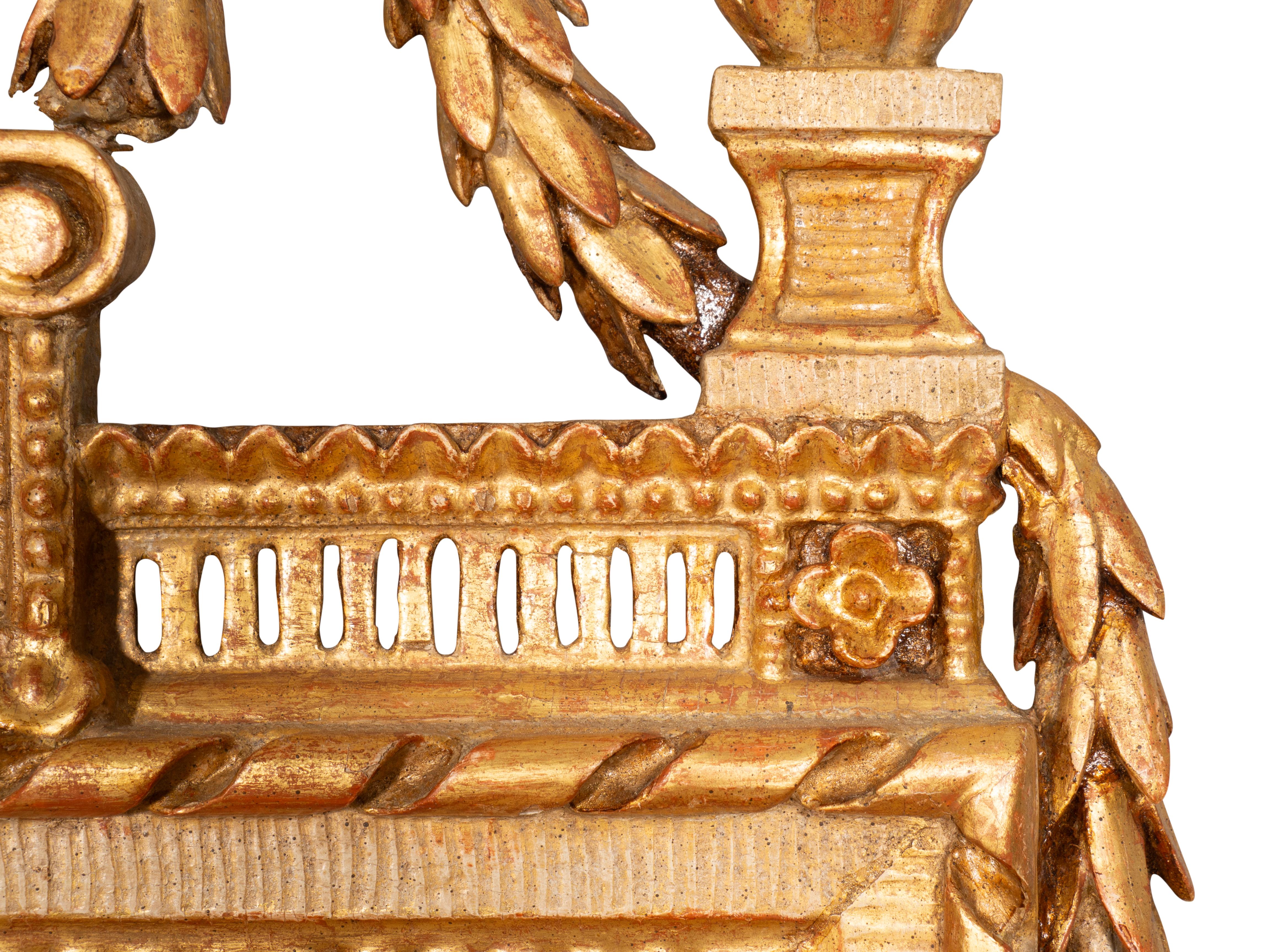 Specchio svedese neoclassico in legno dorato e dipinto in vendita 6