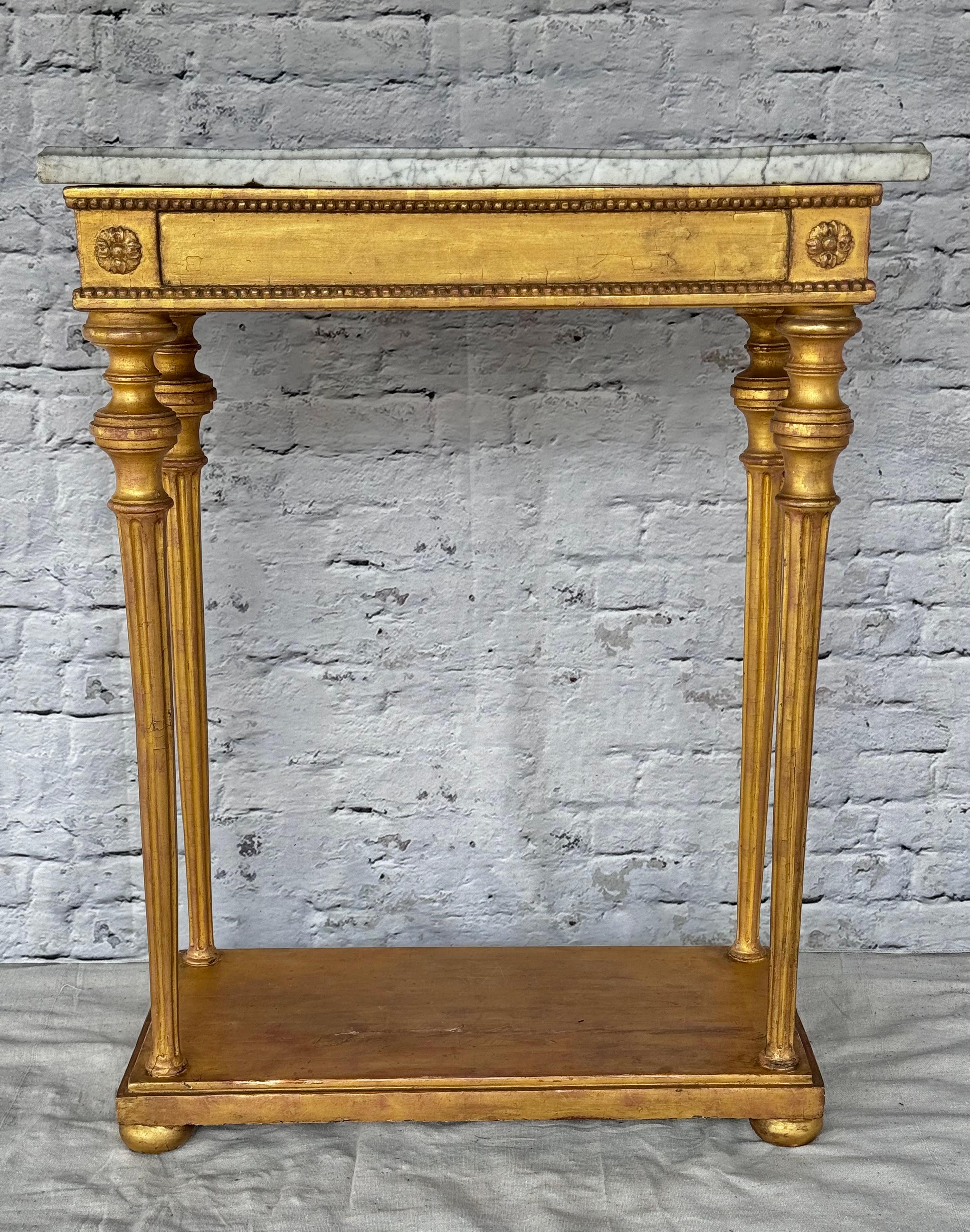 Schwedischer Konsolentisch aus Giltwood im neoklassischen Stil 2