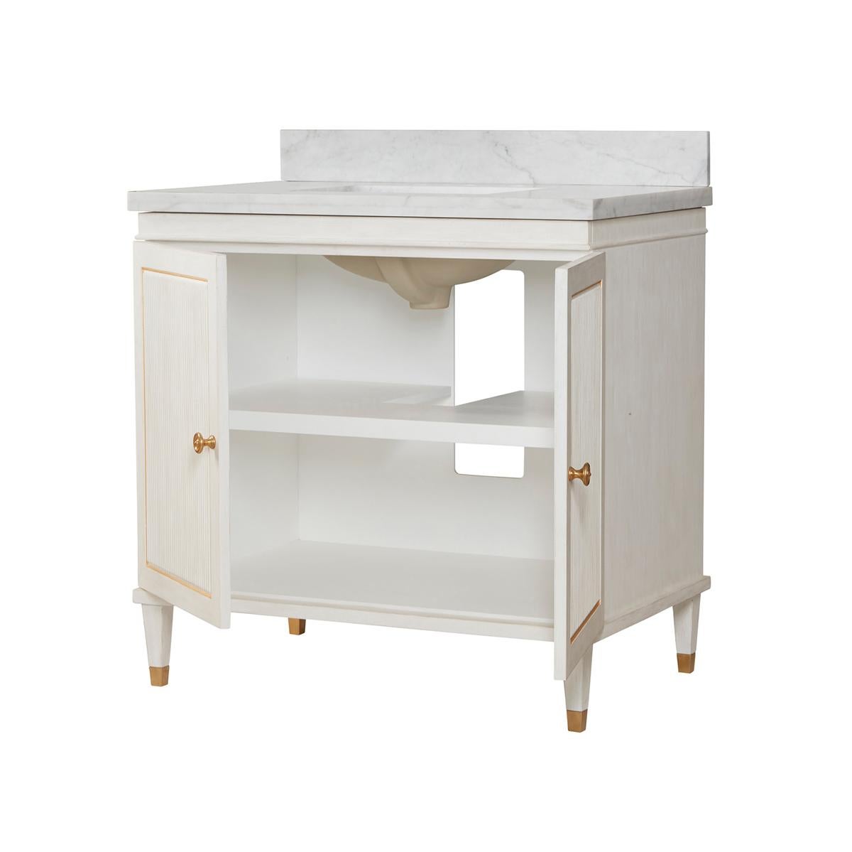 Schwedischer Marmor-Waschtisch im neoklassischen Stil im Zustand „Neu“ im Angebot in Westwood, NJ