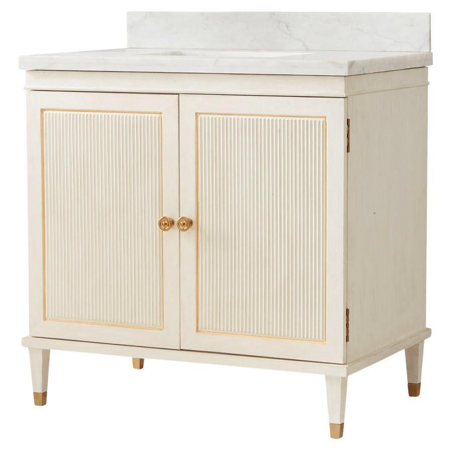Swedish Neoclassic Marble Top Vanity