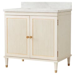 Vanity neoclassico svedese con piano in marmo