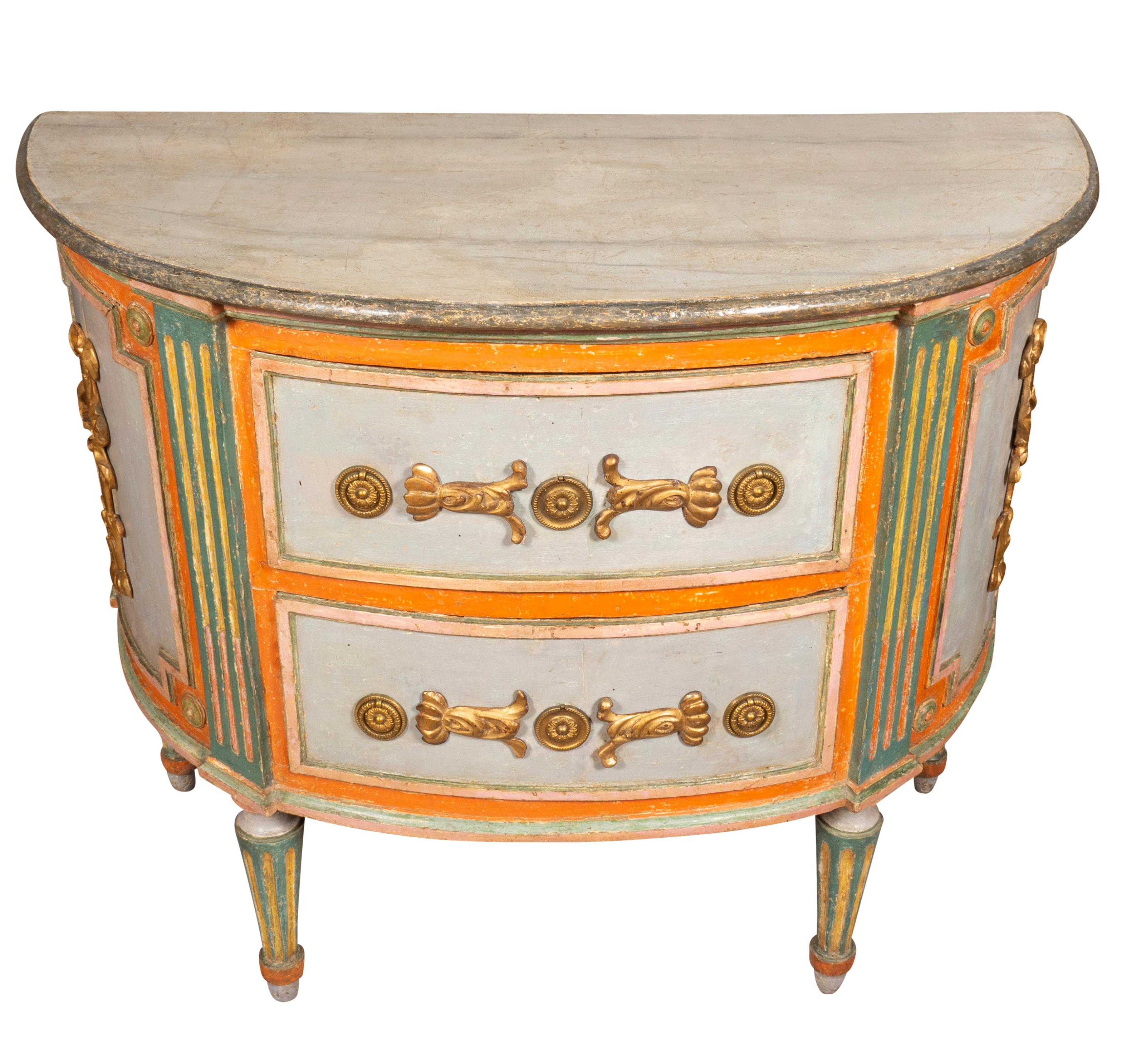 Neoclassical Italian Neoclassic Painted Commode For Sale