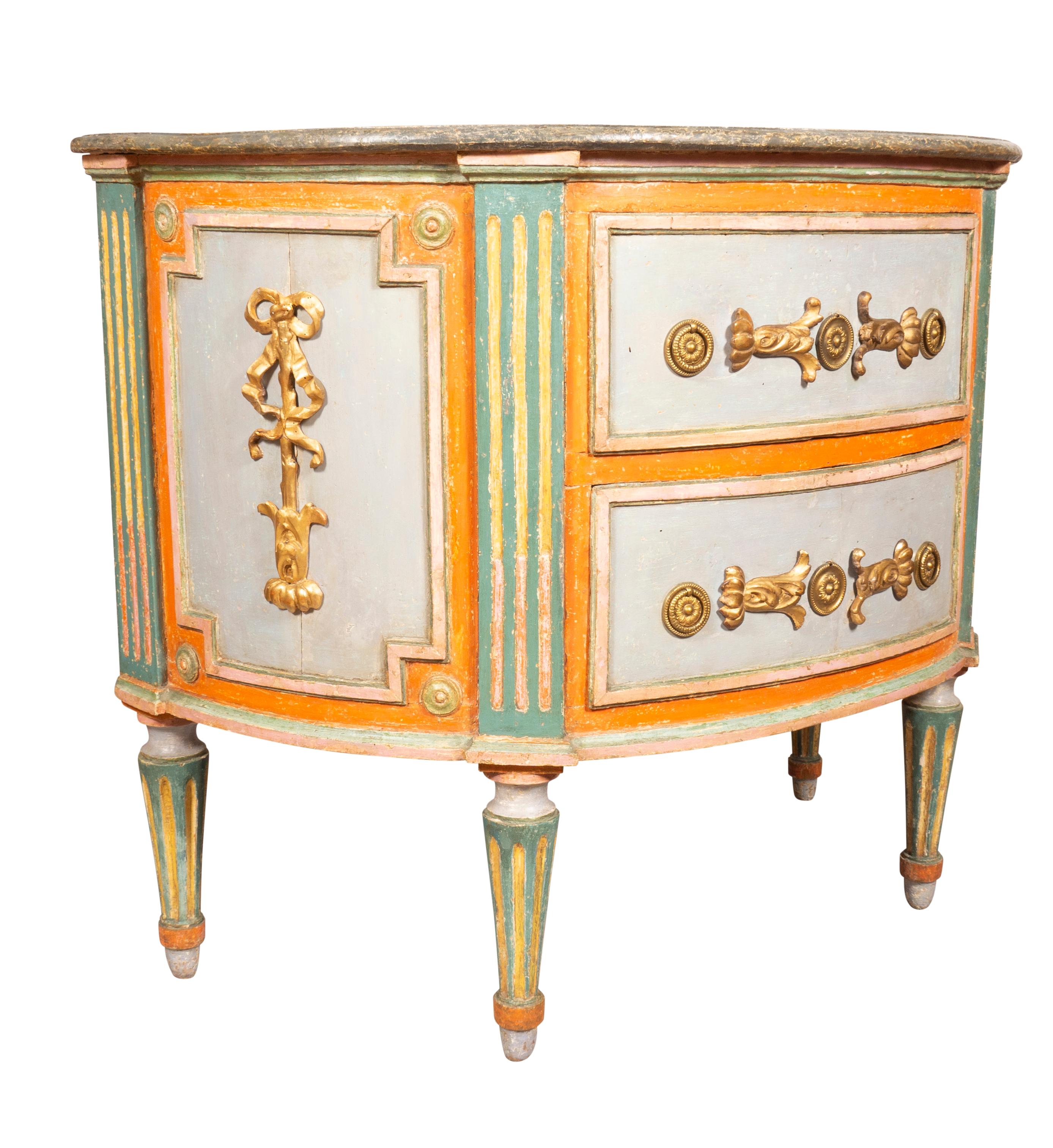 Early 19th Century Italian Neoclassic Painted Commode For Sale