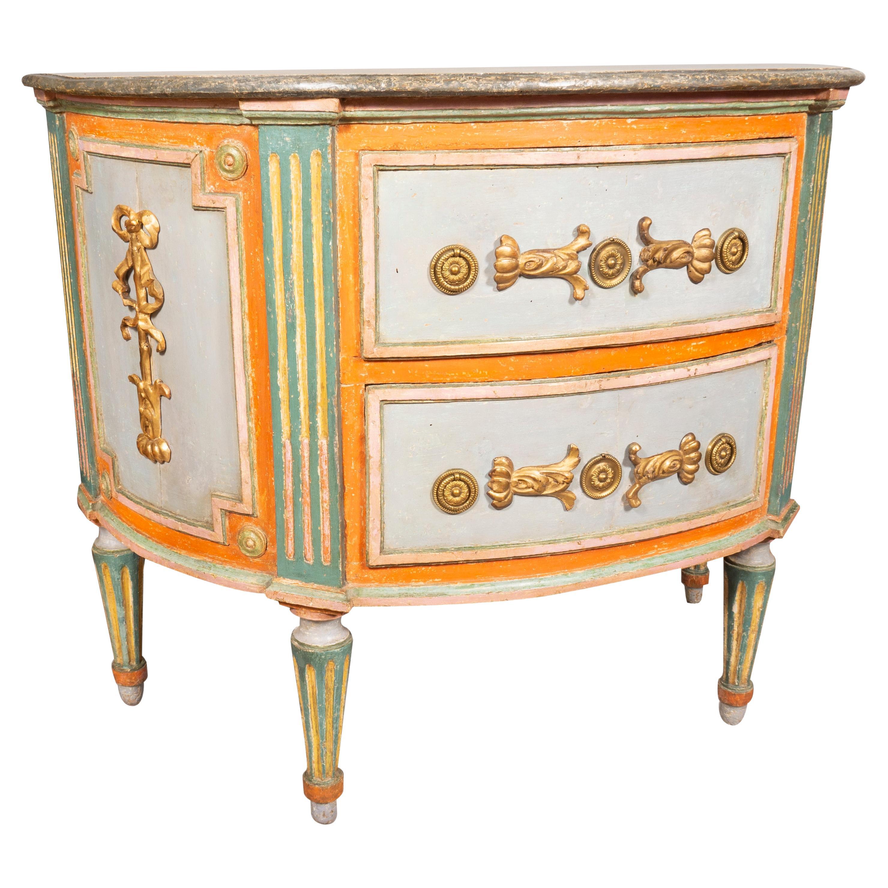 Italian Neoclassic Painted Commode For Sale