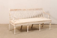 Swedish Neoclassic Sofa Bench W/Open Hourglass Back-Splat Design, Early 19th C