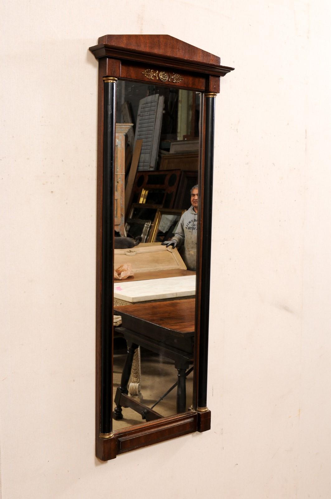 Swedish Neoclassic-Style & Slender Mirror, Early 20th Century 1