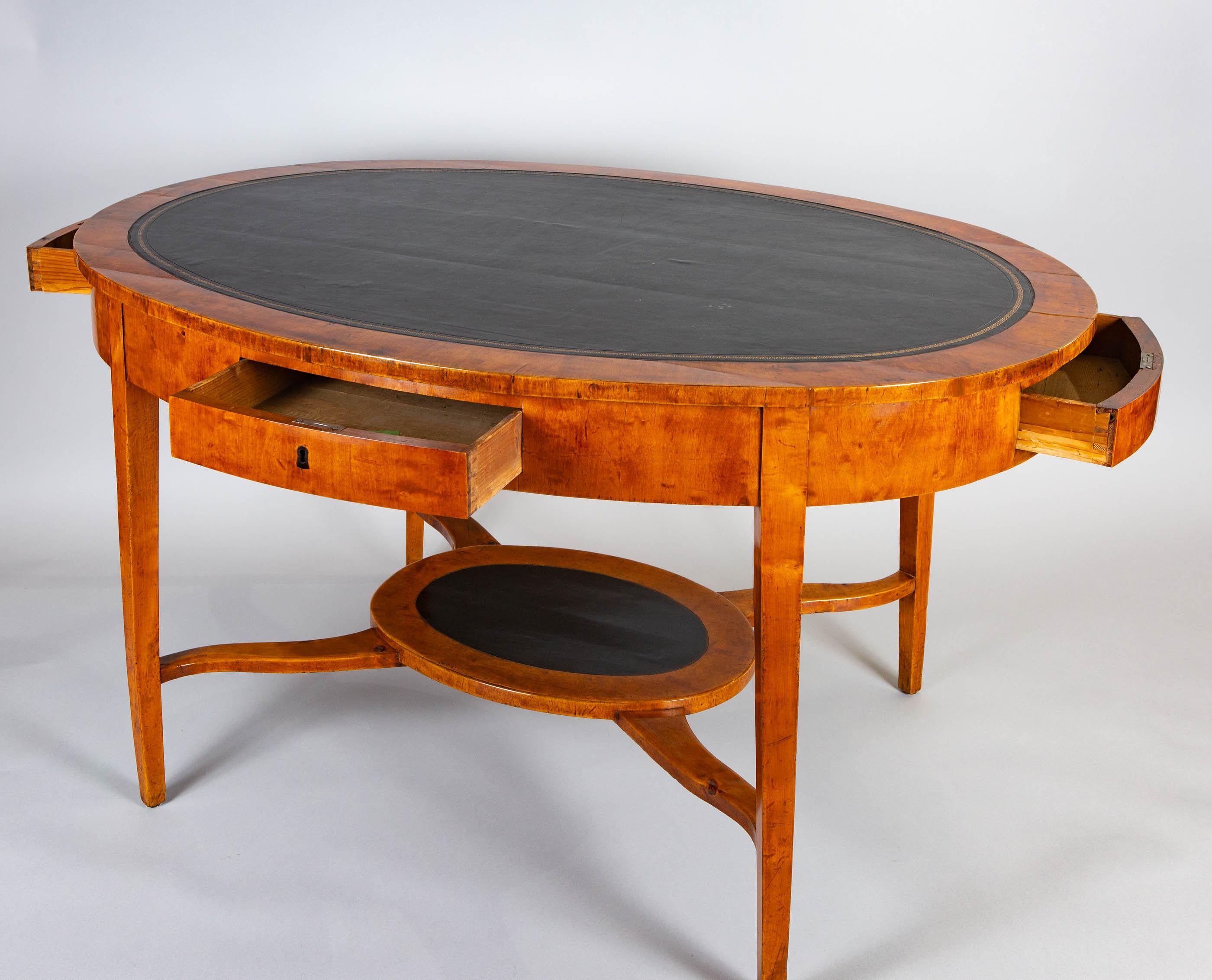 18th Century and Earlier Swedish Neoclassical Birch Oval Writing Table