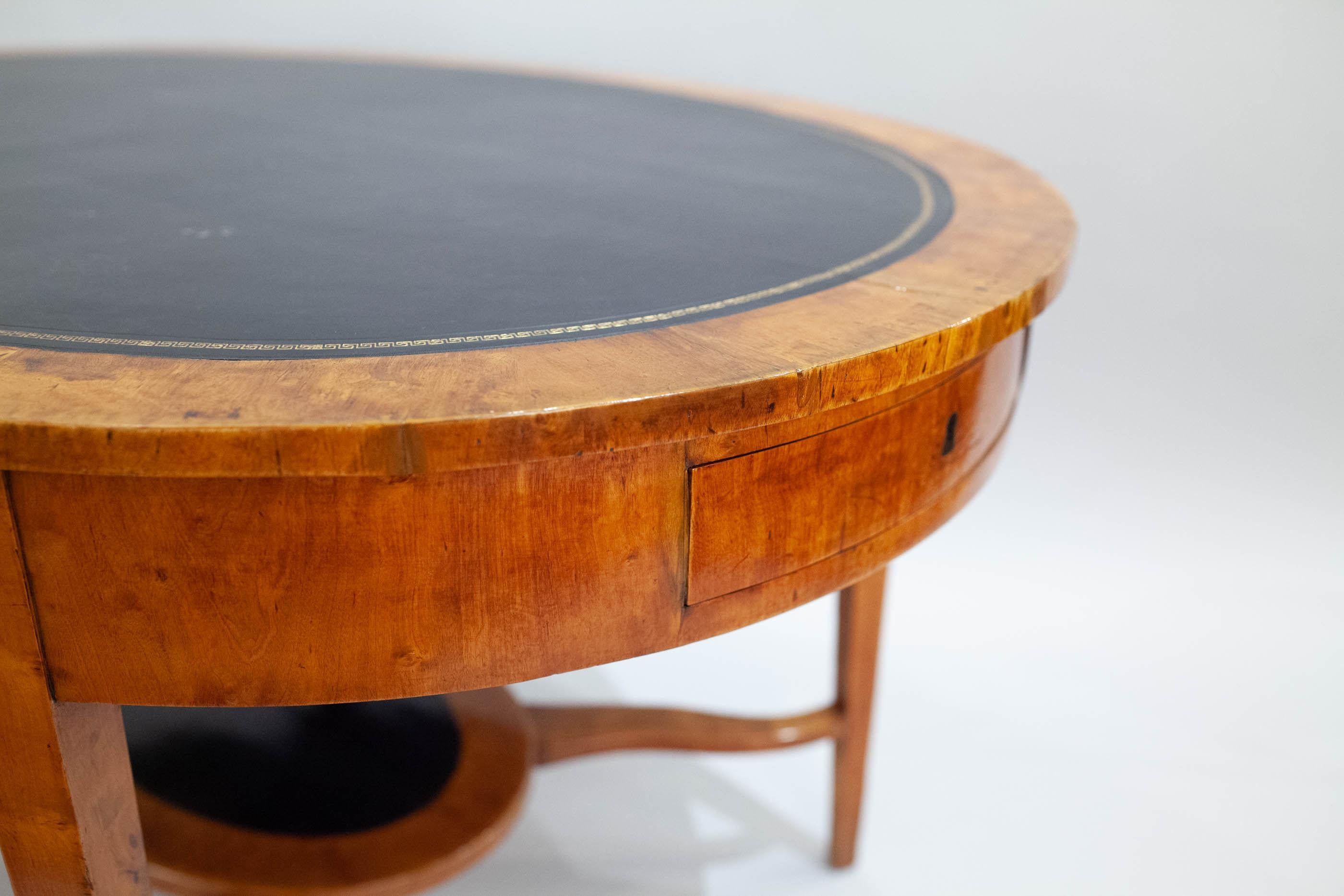 Swedish Neoclassical Birch Oval Writing Table 1