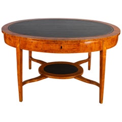 Swedish Neoclassical Birch Oval Writing Table