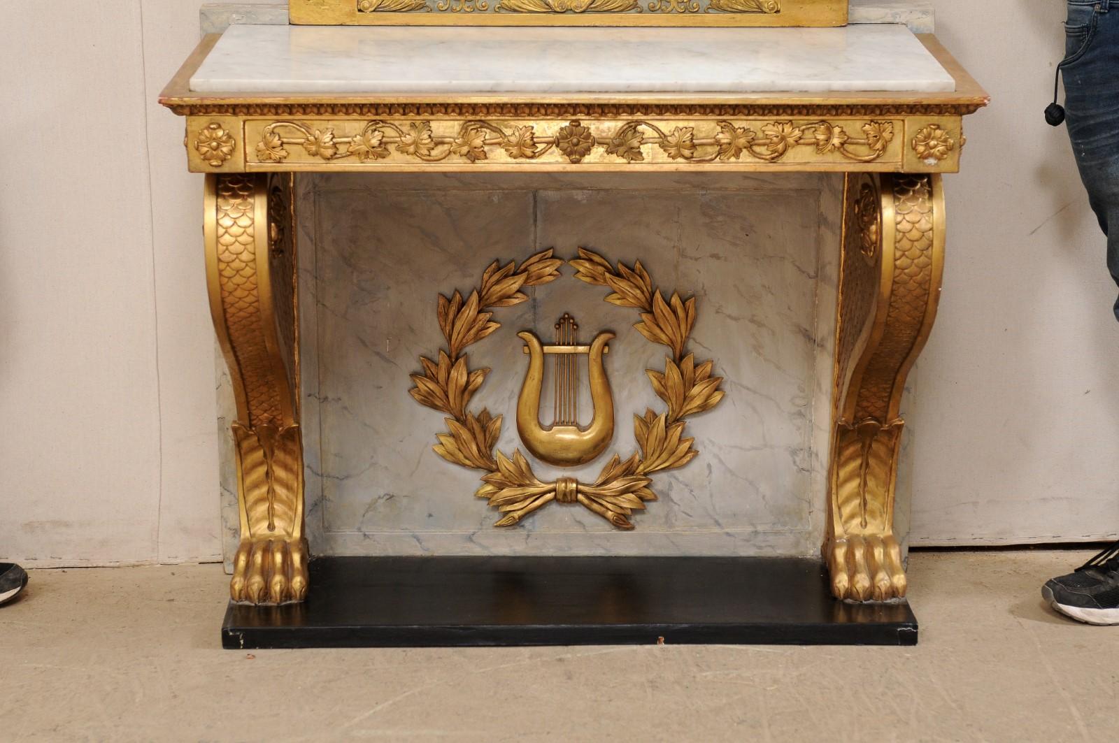 neoclassical console with mirror