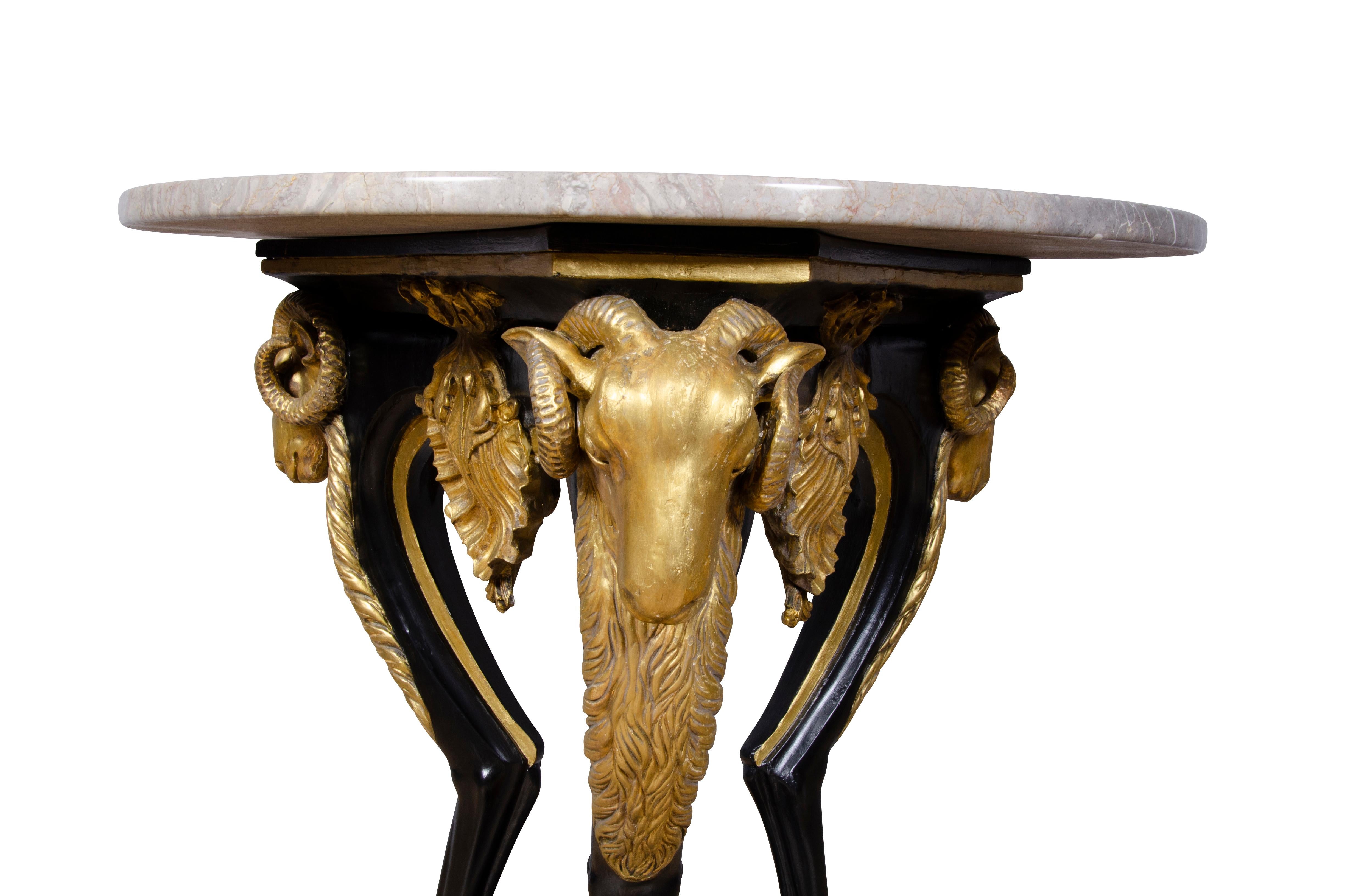 Swedish Neoclassical Ebonized and Giltwood Center Table For Sale 5