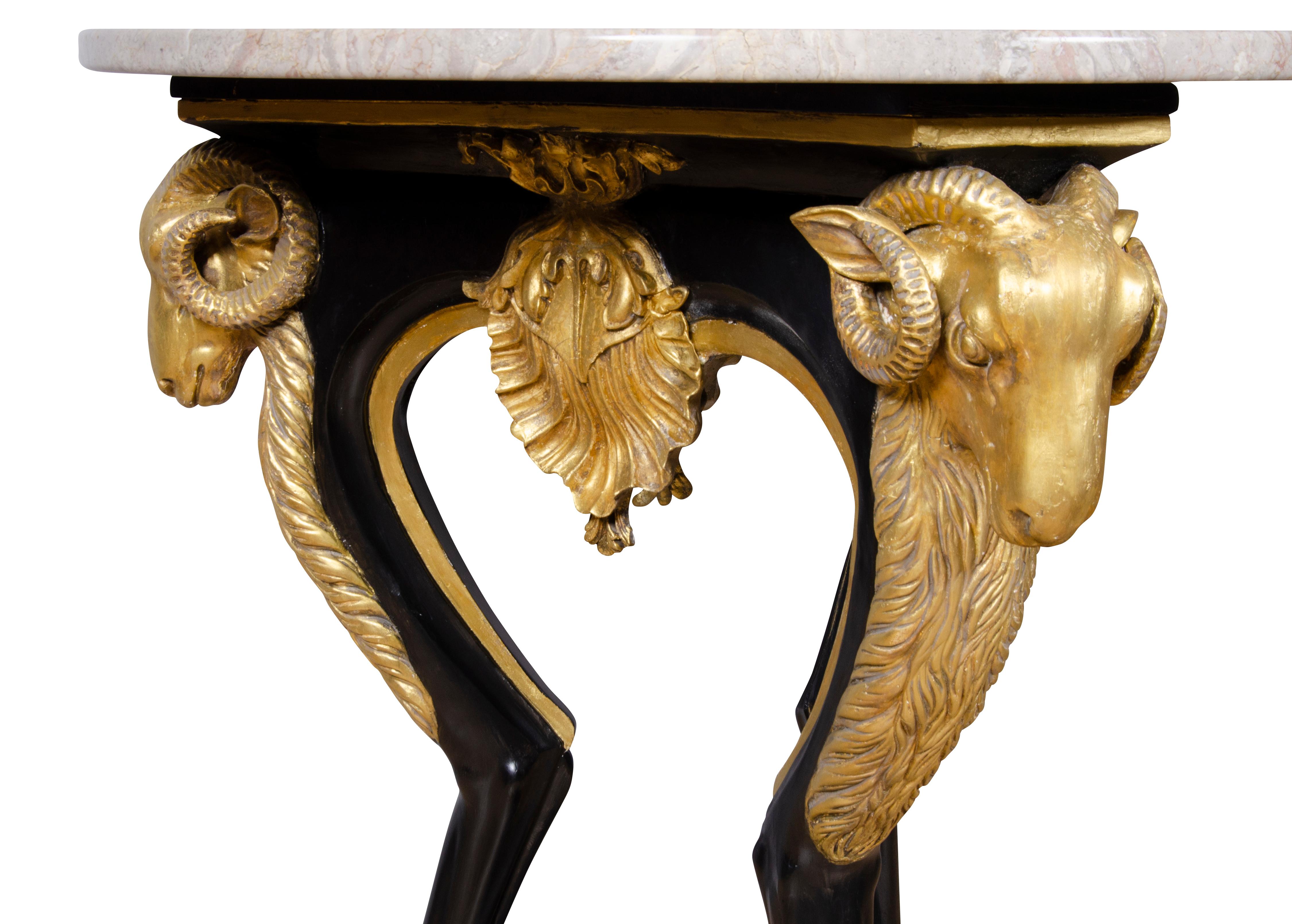 Swedish Neoclassical Ebonized and Giltwood Center Table For Sale 7