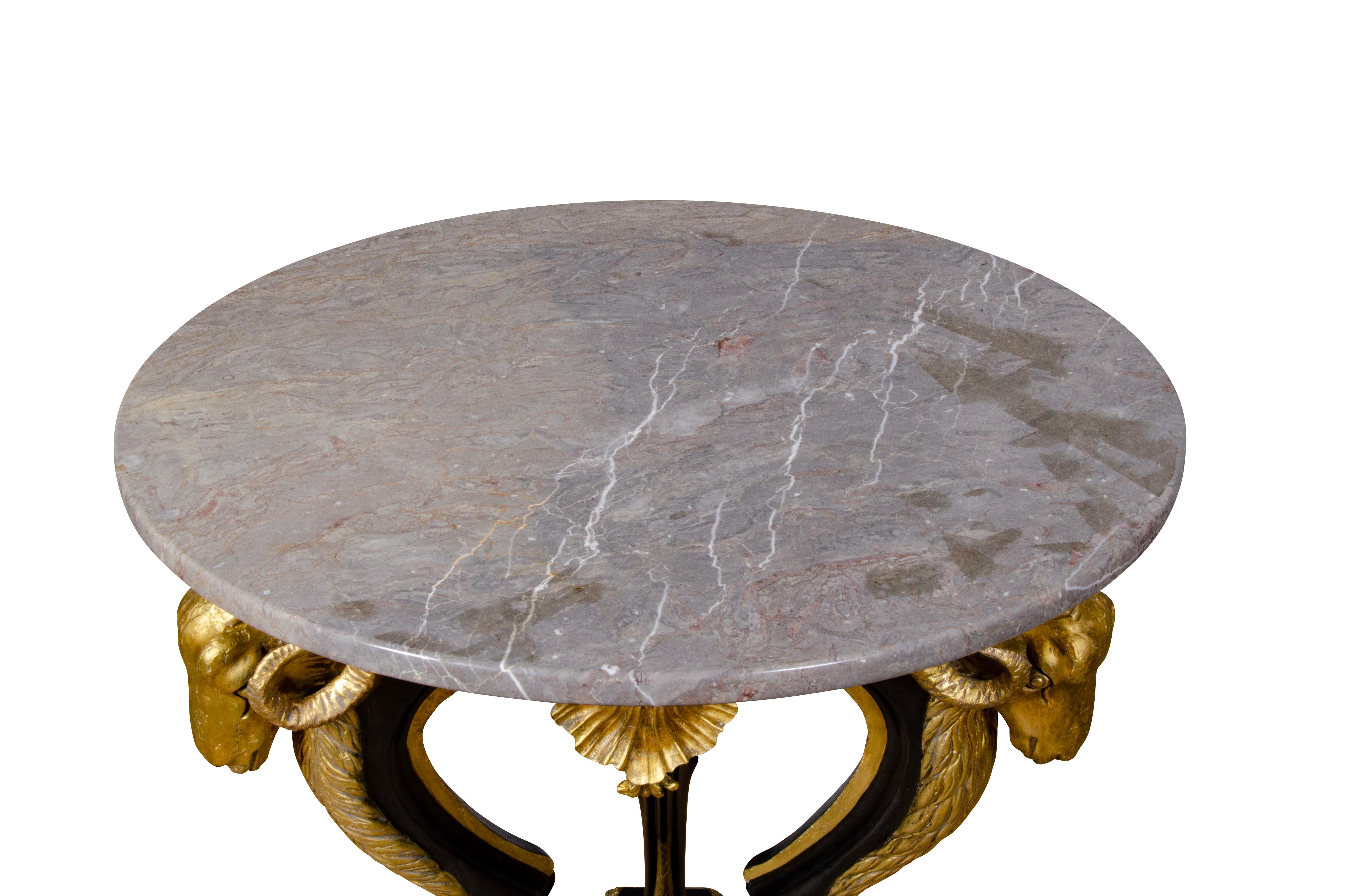Swedish Neoclassical Ebonized and Giltwood Center Table For Sale 11