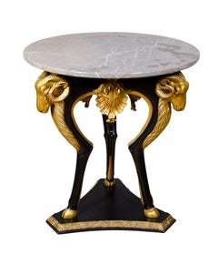 Swedish Neoclassical Ebonized and Giltwood Center Table