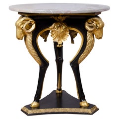 Antique Swedish Neoclassical Ebonized and Giltwood Center Table